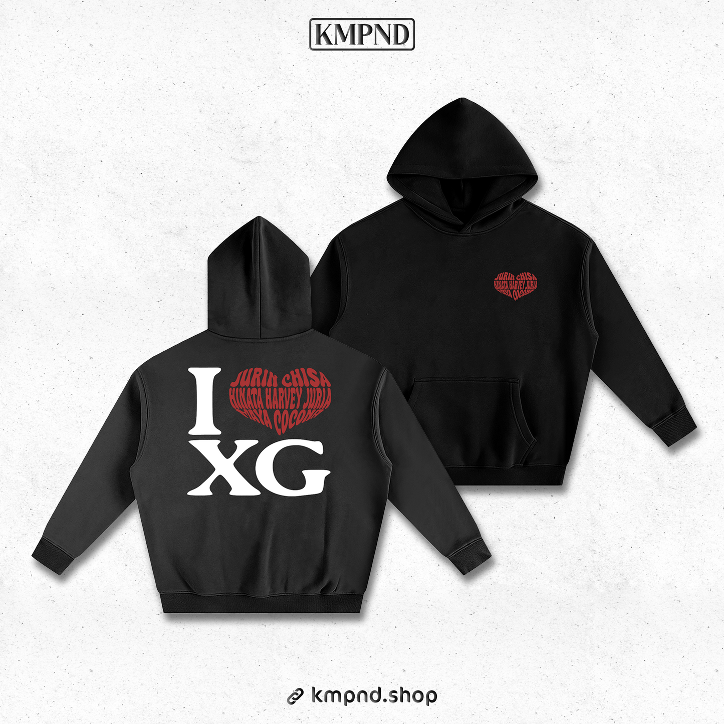 "I ❤️ XG" Oversize Fleeced Hoodie