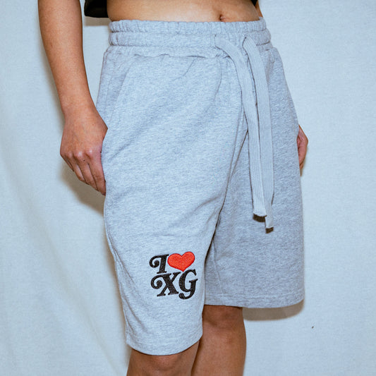 "I ❤️ XG" Embroidered Sweat Shorts
