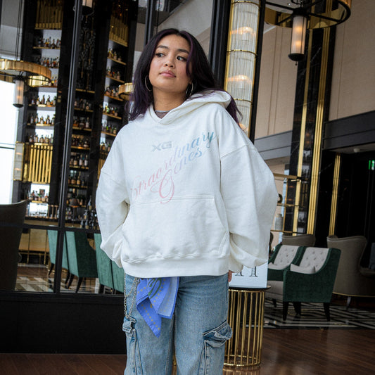 "HYPNOTIZE" Embroidered Boxy Hoodie