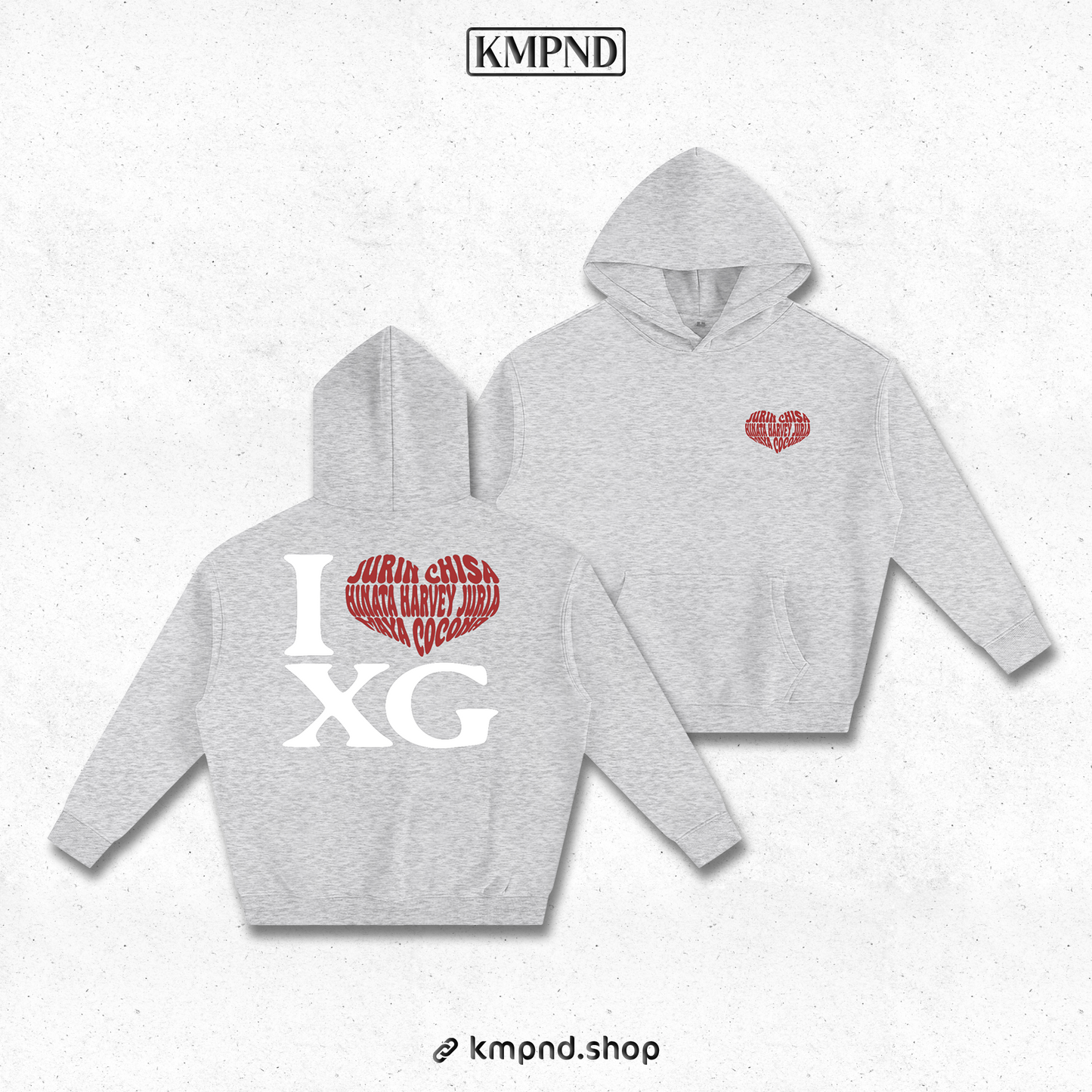 "I ❤️ XG" Oversize Fleeced Hoodie