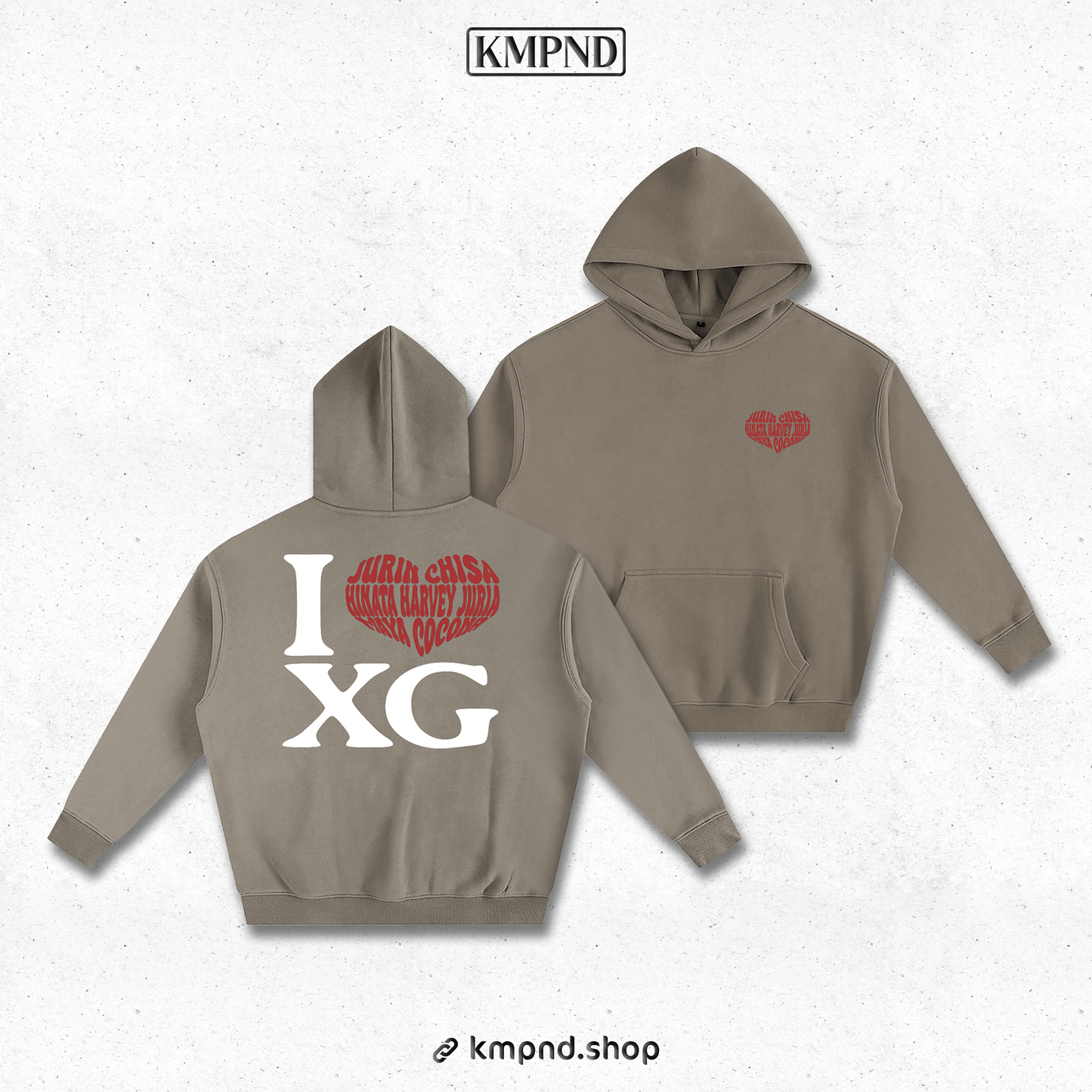"I ❤️ XG" Oversize Fleeced Hoodie
