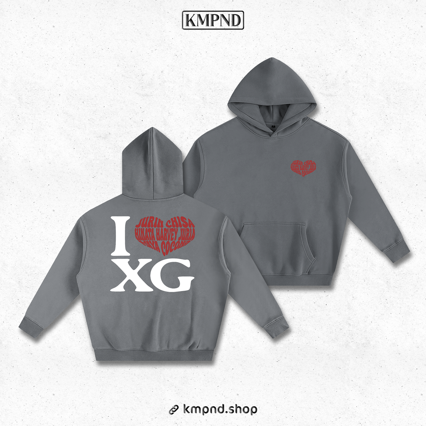 "I ❤️ XG" Oversize Fleeced Hoodie
