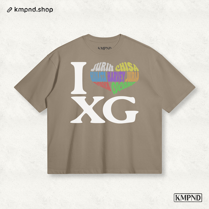 "I ❤️ XG" [Multicolor] Boxy Shirt