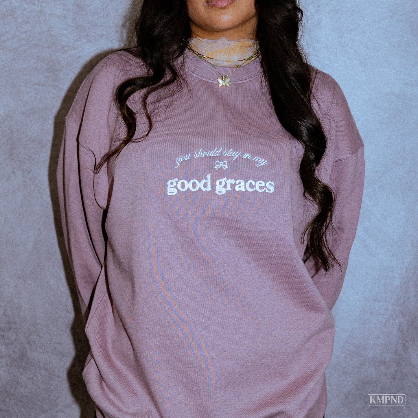 "GOOD GRACES" Heavyweight Oversized Embroidered Crewneck