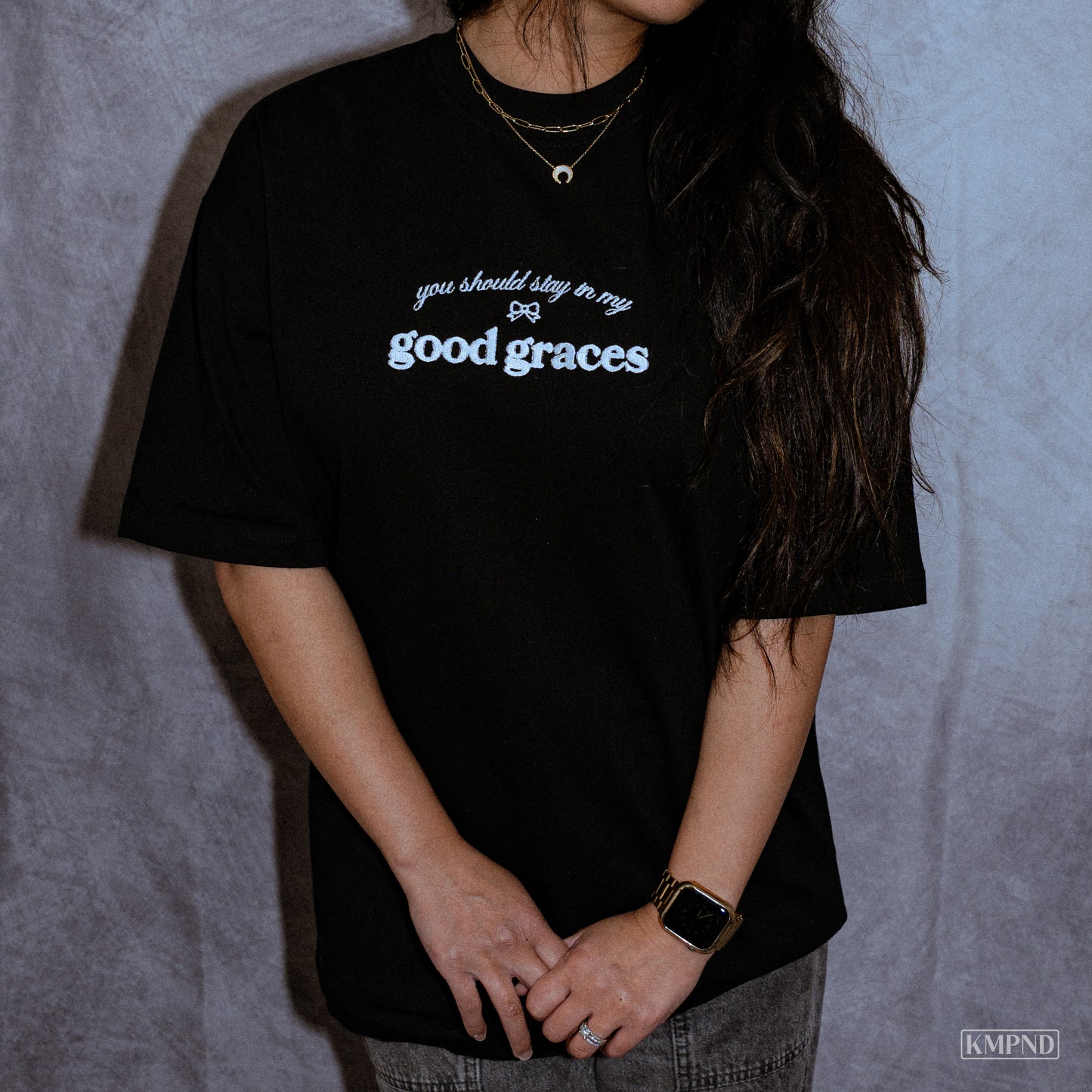 "GOOD GRACES" Oversized Embroidered Shirt