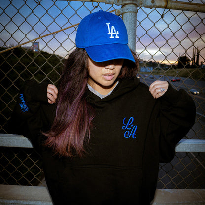 "LA WORLD SERIES" Embroidered Boxy Hoodie
